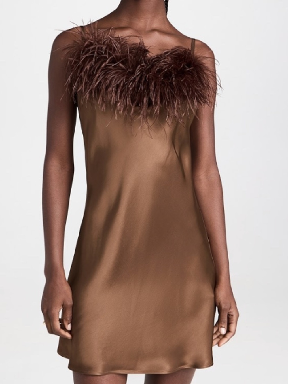 Sleeper Boheme Mini Dress with Feathers
